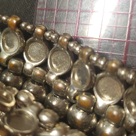 Silvertone Stretchy Bangle Style Rhinestone Bracelet - Picture 7 of 7